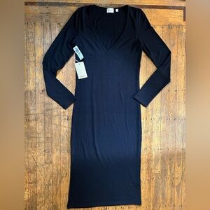 BLACK BNWT Aritzia Wilfred Free Yuma Lounge dress Size M